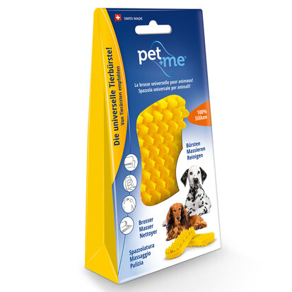 Pet + Me hondenborstel kort haar - geel