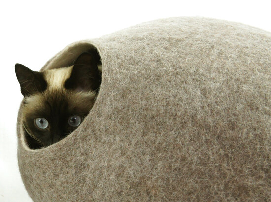 Kivikis Cat Cave kattenhuis kattenmand bruin beige sand brown